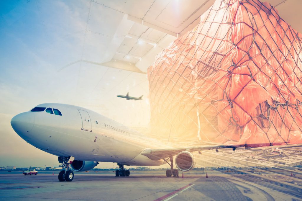 aircraft loaded with air cargo