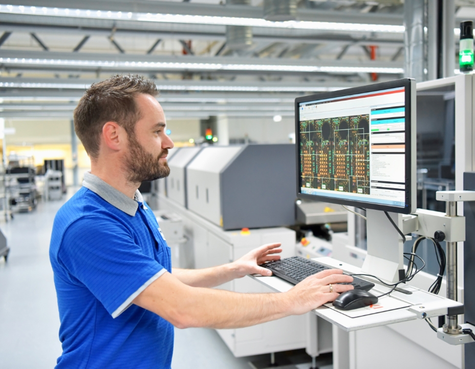 person using computer equipment